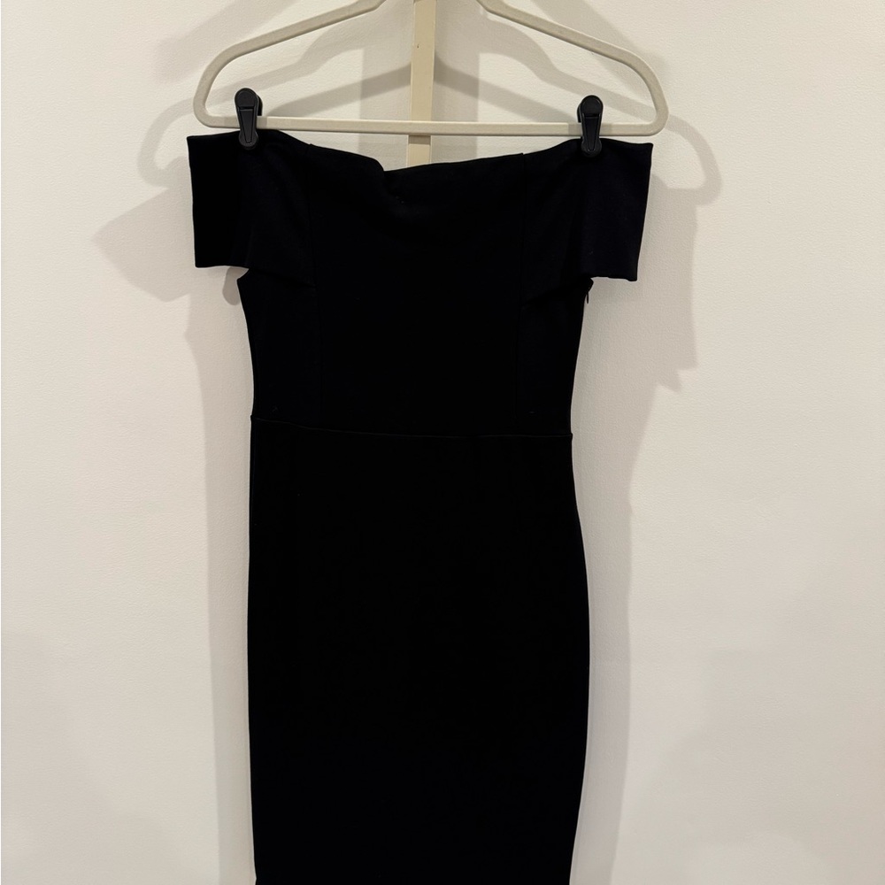 Zara Black Off-Shoulder Bodycon Mini Dress